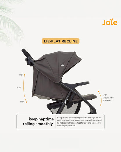 Joie Muze LX Travel System Baby Stroller with Car Seat-Auto Gravity Fold-Pram for 0 to 3Y (Upto 15Kg)-Dark Pewter