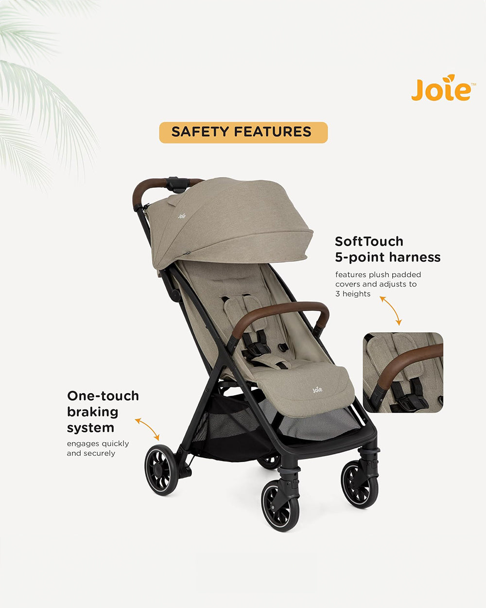 Joie Pact Pro Baby Stroller 5 Position Recline Travel System Compatible Pram for 0 to 4Y Upto 22 Kg Oak Extra 5 Off duckduckbaby