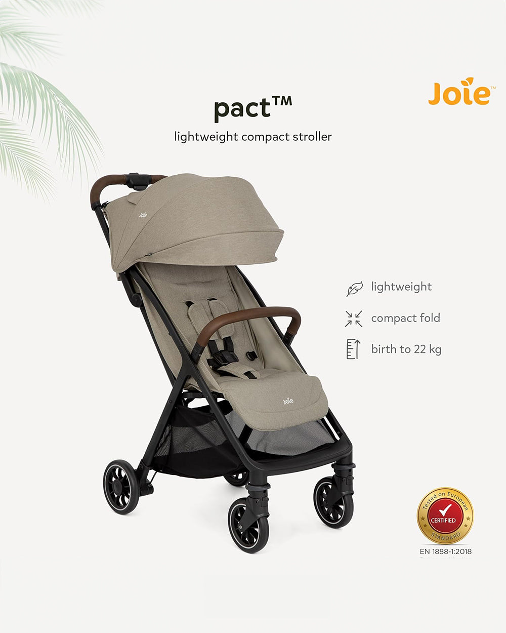 Joie Pact Pro Baby Stroller 5 Position Recline Travel System Compatible Pram for 0 to 4Y Upto 22 Kg Oak Extra 5 Off duckduckbaby