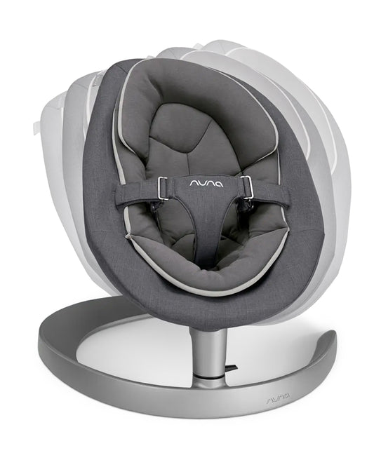Nuna Leaf Grow Baby Bouncer-Organic Jersey Knit Cotton Insert-3 Ergonomic Recline Positions-With Toy Bar-2 Years Warranty-For Infants-Granite