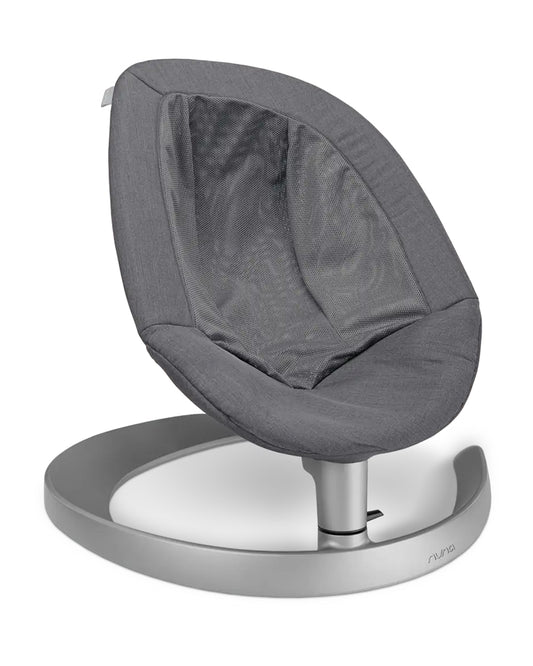 Nuna Leaf Grow Baby Bouncer-Organic Jersey Knit Cotton Insert-3 Ergonomic Recline Positions-With Toy Bar-2 Years Warranty-For Infants-Granite