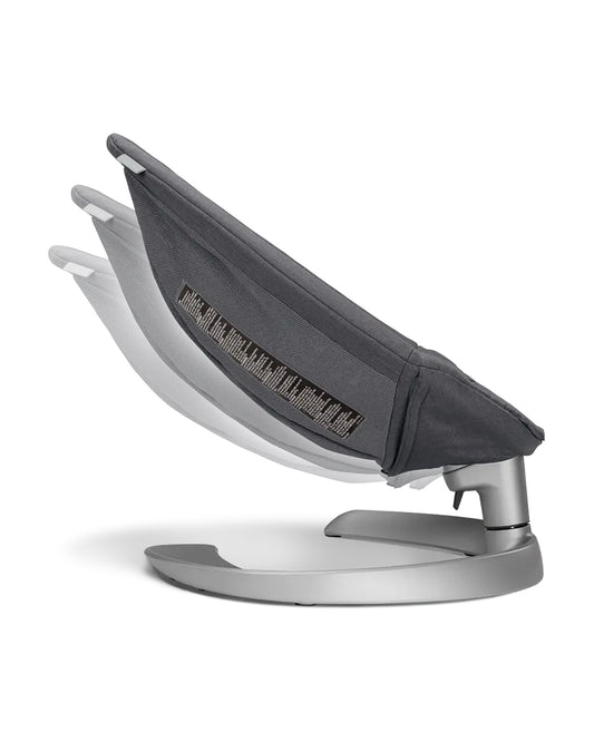 Nuna Leaf Grow Baby Bouncer-Organic Jersey Knit Cotton Insert-3 Ergonomic Recline Positions-With Toy Bar-2 Years Warranty-For Infants-Granite