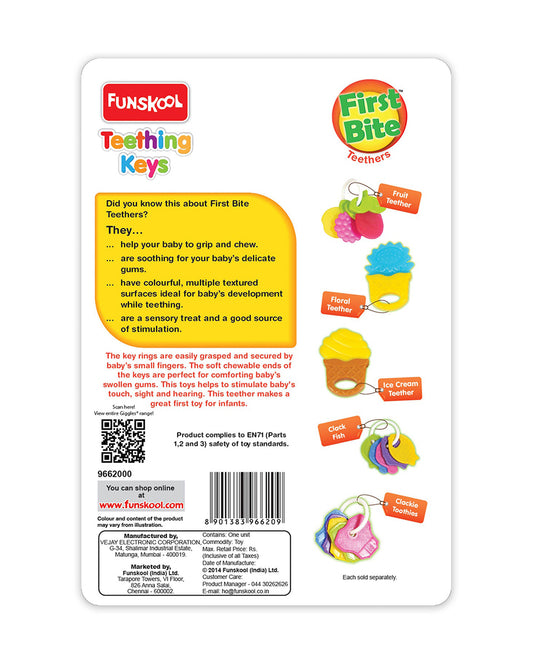 Funskool Giggles Teething Keys Rattle Toy-For Infants