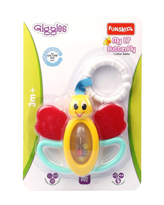 Funskool Giggles My Lil Butterfly Teether Rattle Toy-For Infants