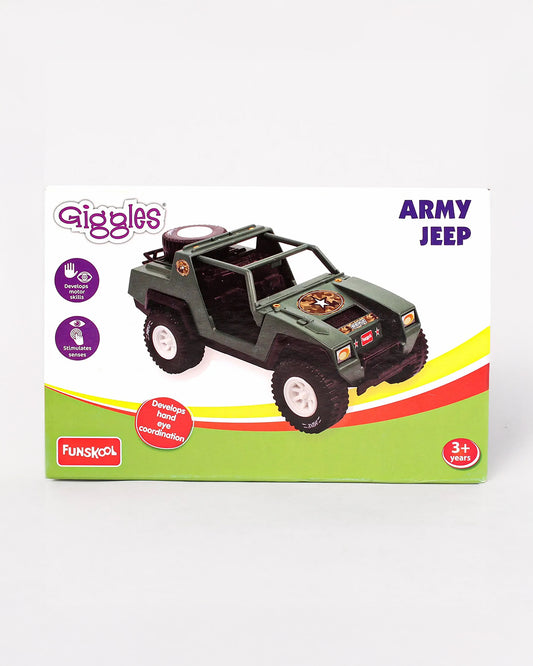 Funskool Giggles Army Jeep Vehicle Toy-Green-9M+