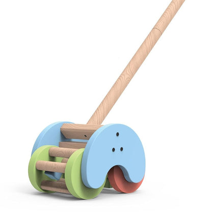 Funskool Giggles Rattle Strider-Sturdy Handles & Smooth Edges-Produce Enchanting Sounds-Wooden Push and Pull Toy-9M+