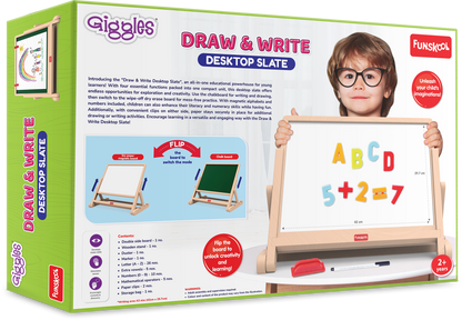 Funskool Giggles Draw and Write Desktop Slate Art and Craft Kit-18M+