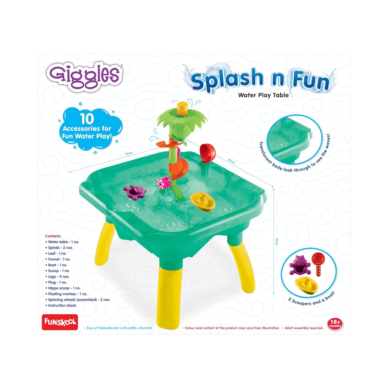 Funskool Giggles Splash N Fun Water Play Table Outdoor Toy 12M Extra 5 Off duckduckbaby