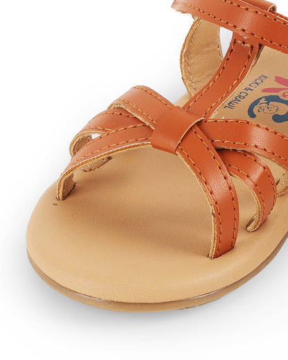 Kicks & Crawl Light Brown Dreamy Bliss Velcro Sandals For Infants