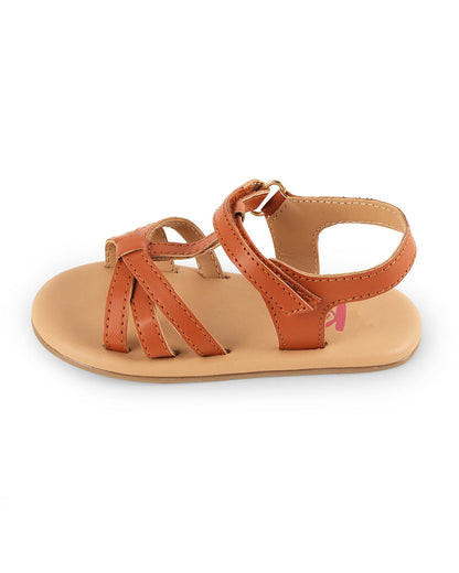 Kicks & Crawl Light Brown Dreamy Bliss Velcro Sandals For Infants