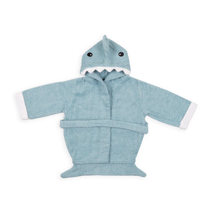 Kicks & Crawl Baby Hooded Bathrobe-100% Terry Cotton-Shark Doo Doo