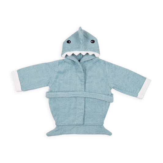 Kicks & Crawl Baby Hooded Bathrobe-100% Terry Cotton-Shark Doo Doo