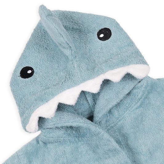 Kicks & Crawl Baby Hooded Bathrobe-100% Terry Cotton-Shark Doo Doo