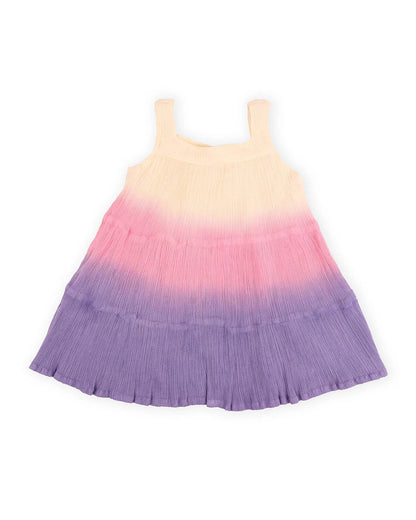 Kicks & Crawl Multicolor Dress-Tie Dye Print-Cotton-For Infants