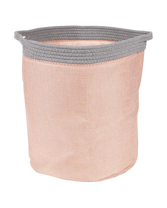 Kicks & Crawl Pink Storage Nest-Multipurpose Storage Bag-Closet Organizer, Nursery Bin, Bath Basket & Toy Storage-Durable-Pink & Grey