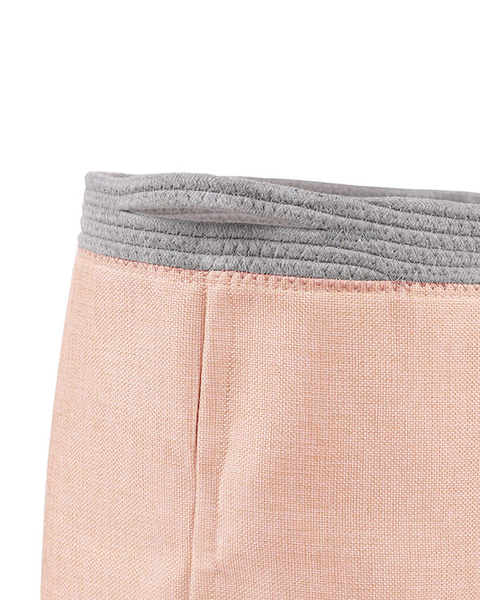 Kicks & Crawl Pink Storage Nest-Multipurpose Storage Bag-Closet Organizer, Nursery Bin, Bath Basket & Toy Storage-Durable-Pink & Grey