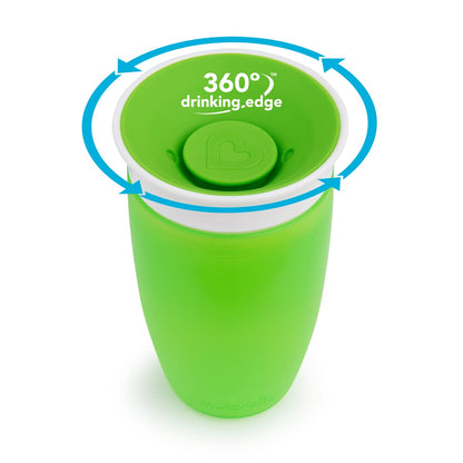 Munchkin Miracle 360 Degree Sippy Cup-Green-296 ml-Auto Flow Stop-For Infants