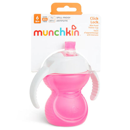 Munchkin Click Lock Bite Proof Trainer Cup-Twin Handle-Dishwasher Safe-207 ml-Assorted Colors