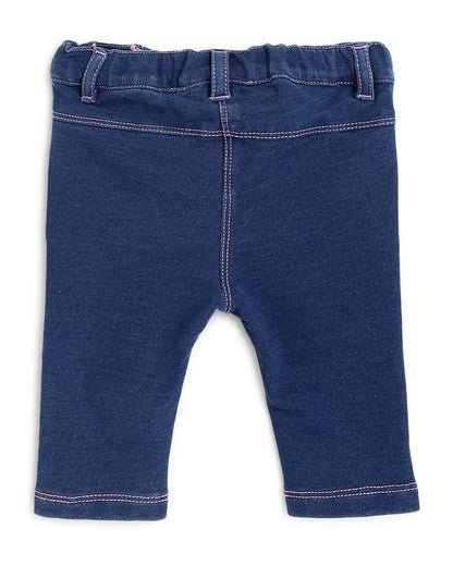 Chicco Denim Blue Jeans-Embroidered-Cotton Blend-For Infants