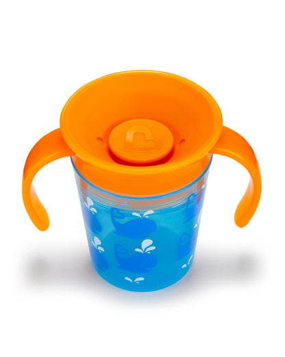 Munchkin Miracle 360 Degree Decorated Trainer Cup-Whale-Auto Flow Stop-177 ml-For Infants