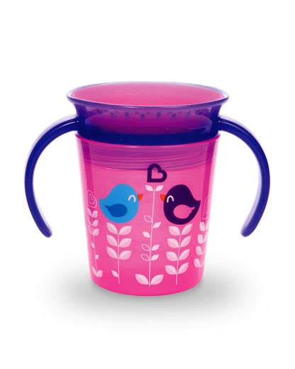 Munchkin Miracle 360 Degree Decorated Trainer Cup-Bird-Auto Flow Stop-177 ml-For Infants