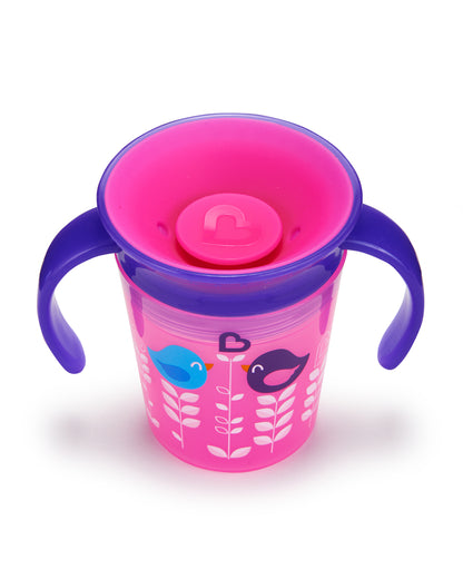 Munchkin Miracle 360 Degree Decorated Trainer Cup-Bird-Auto Flow Stop-177 ml-For Infants