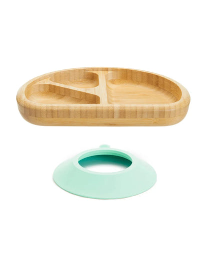 Munchkin Bambou Divided Suction Plate-Strong Suction Base-Non Toxic-For Feeding Infants