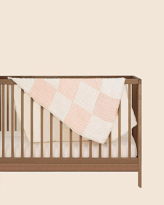 Abracadabra Organic Muslin Patchwork Blanket-Pink-Handmade With Care-For Infants