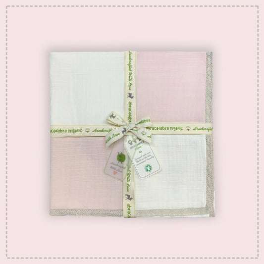 Abracadabra Organic Muslin Patchwork Blanket-Pink-Handmade With Care-For Infants