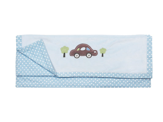 Abracadabra Plush Baby Blanket-Transport-Blue-Handmade With Care-For Infants