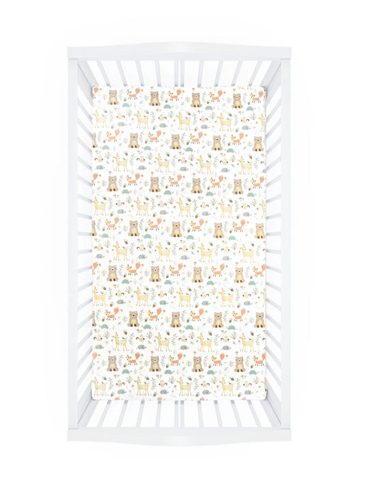 Abracadabra Flat Bedsheet-Bambi & Friends-100% Natural Premium Cotton-Multicolor-Pack of 2 Baby Bedsheets-For Infants