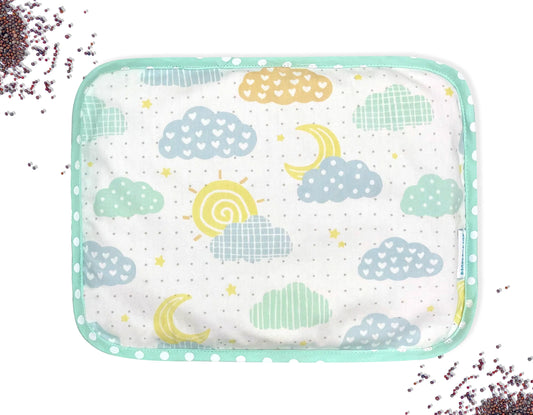 Abracadabra Rai Pillow-Lost in Clouds-Baby Mustard Pillow-Blue-For Infants