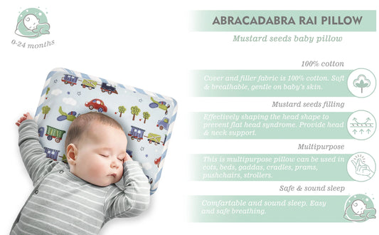 Abracadabra Rai Pillow-Transport-Baby Mustard Pillow-Blue-For Infants