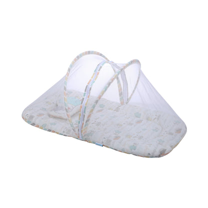 Abracadabra Baby Gadda Set-With Mosquito Net & Baby Pillow-Multicolor-Sleepy Friends-For Infants