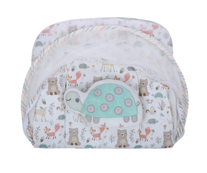 Abracadabra Baby Gadda Set-With Mosquito Net & Baby Pillow-Multicolor-Bambi & Friends-For Infants