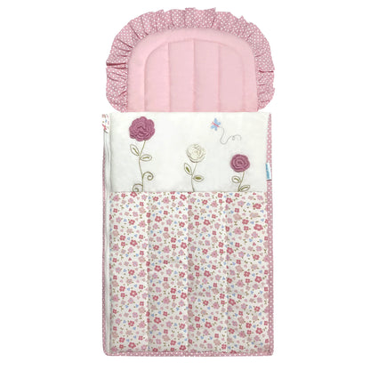 Abracadabra Quilted Baby Carrier Nest Cum Sleeping Bag-Vintage Floral-Pink-For Infants