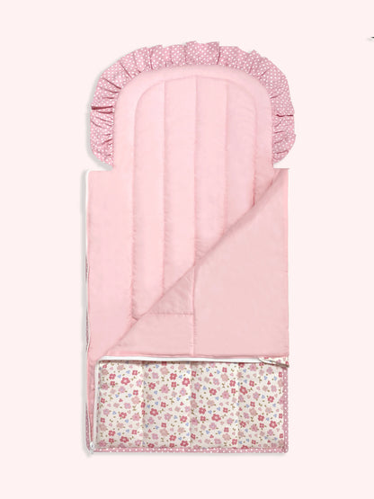 Abracadabra Quilted Baby Carrier Nest Cum Sleeping Bag-Vintage Floral-Pink-For Infants