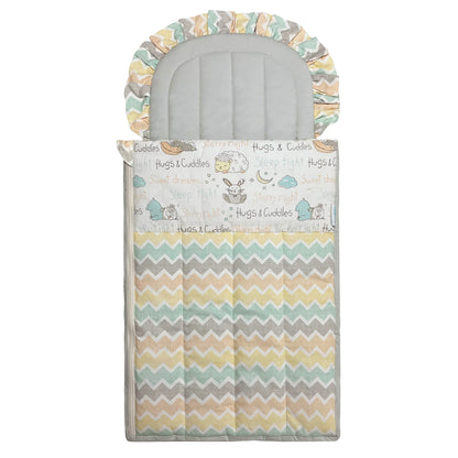 Abracadabra Quilted Baby Carrier Nest Cum Sleeping Bag-Sleepy Friends-Multicolor-For Infants