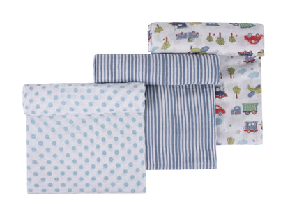 Abracadabra Transport Swaddles-Blue-Muslin Cotton-Infant Wraps-Pack of 3