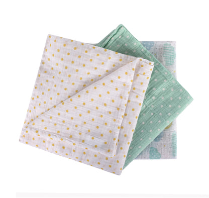 Abracadabra Lost in Clouds Swaddles-Multicolor-Muslin Cotton-Infant Wraps-Pack of 3