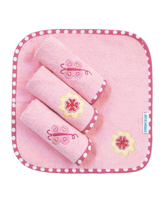 Abracadabra Baby Face Towel-100% Terry Cotton-Blossom-Pack of 4