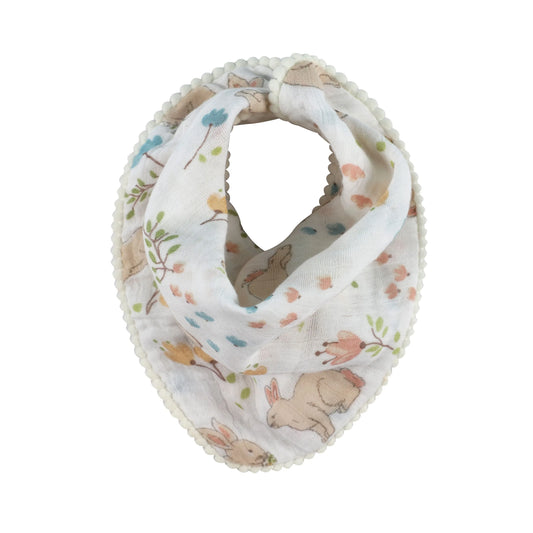 Abracadabra Muslin Bandana Bibs-Bunny Garden-Foldable-With Snap Button-Pack of 3-For Infants