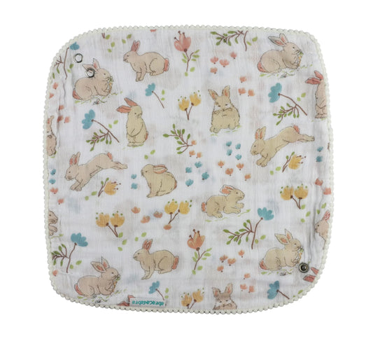 Abracadabra Muslin Bandana Bibs-Bunny Garden-Foldable-With Snap Button-Pack of 3-For Infants