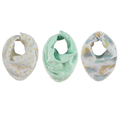 Abracadabra Muslin Bandana Bibs-Lost In Clouds-Foldable-With Snap Button-Pack of 3-For Infants