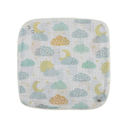 Abracadabra Muslin Bandana Bibs-Lost In Clouds-Foldable-With Snap Button-Pack of 3-For Infants