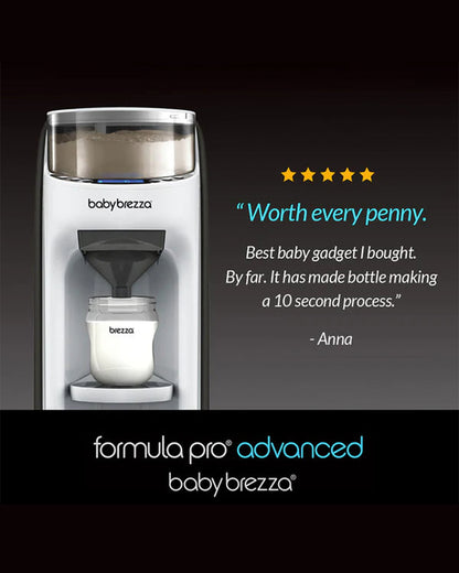 Baby Brezza Formula Pro Advanced Formula Dispenser-Instant Warm Formula with 3 Temperature Settings-Adjustable Serving Size(60-300 ml)-Accurate Mixing-Airtight Formula Storage-Removable & Dishwasher Safe Water Tank