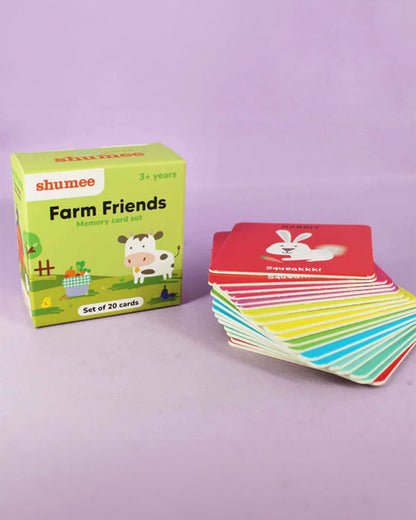 Shumee Farmyard Friends Memory Card Game-20 Cards Learning and Educational Toys-12M+