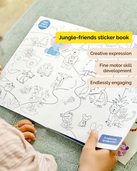 Shumee Jungle Friends Sticker Book-180 stickers Art and Craft Kit-18M+