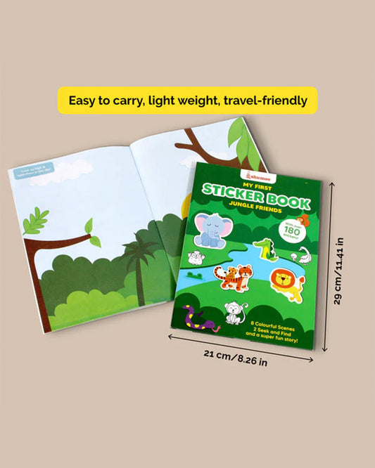 Shumee Jungle Friends Sticker Book-180 stickers Art and Craft Kit-18M+