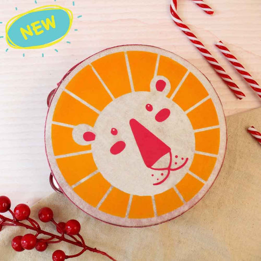 Shumee Wooden Musical Lion Tambourine Musical Toy-12M+